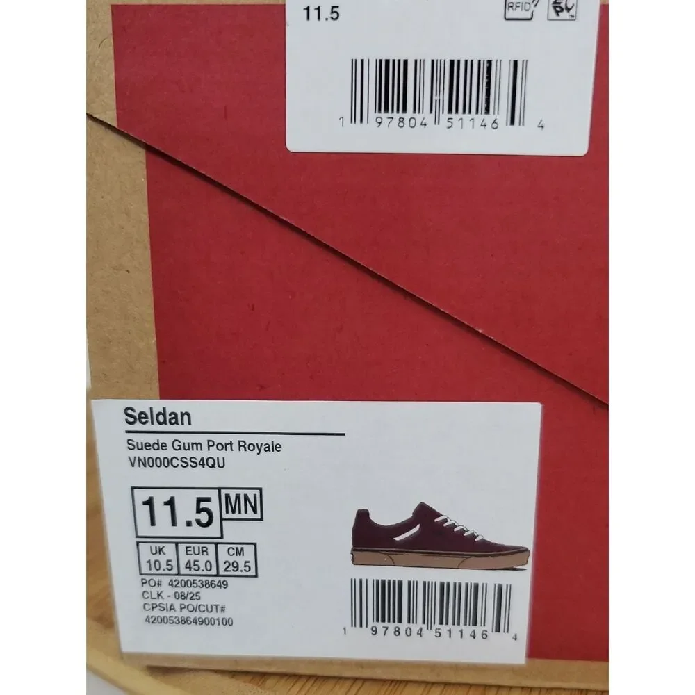 Vans Men's Seldan Suede Sneakers in Port Royale Size 11.5 NIB